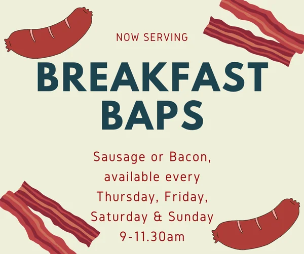 Breakfast baps available at Alnesbourne Priory Golf Course clubhouse near Ipswich Suffolk