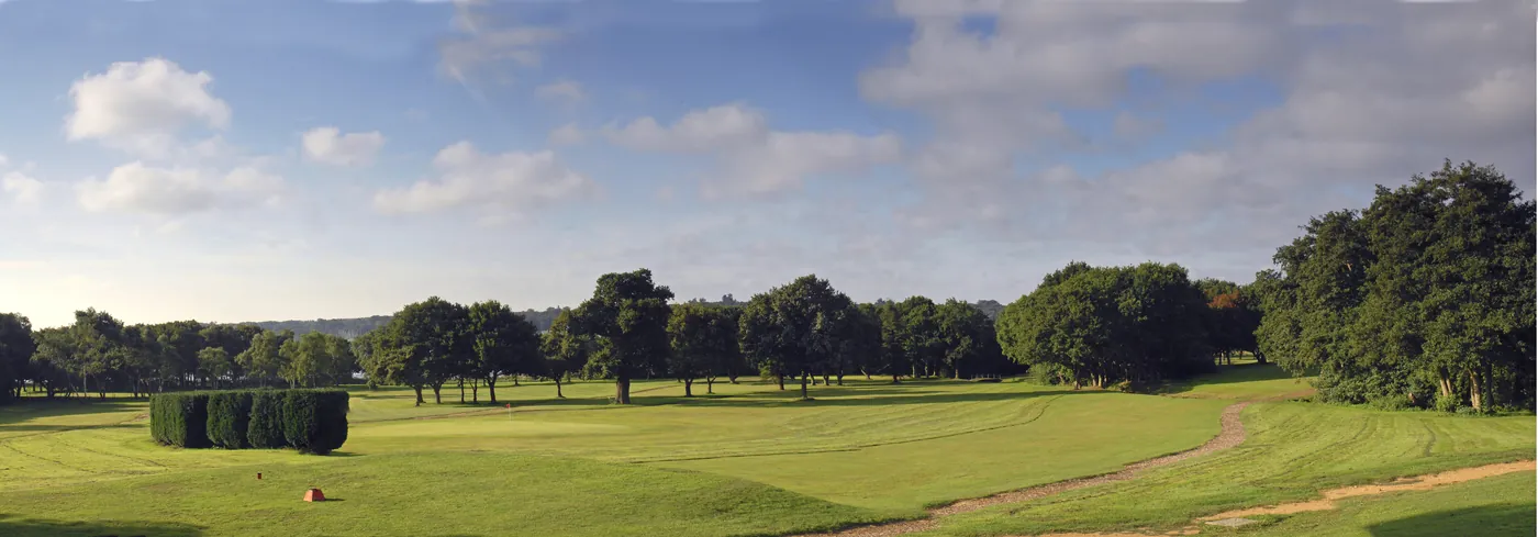 Panoramic fairway at Alnesbourne Priory Golf Course, Suffolk